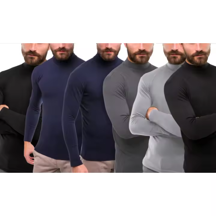 VKA28 Pack 5 camisetas térmicas para hombre mod. Robert medio cuello y de felpa - 1