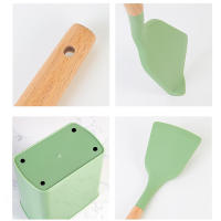 Utensilios De Cocina Ecológicos De Silicona No Adherente Con Mango De Madera Espátula Para Hacer Huevos Y Cocinar Herramienta De Cocina - details 11