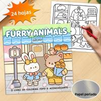 Libro De Colores Para Adultos Con Animales FURRY ANIMALES Actividades Diarias Cómodas Para Relajarse (Colección Cozy Spaces) - details 0