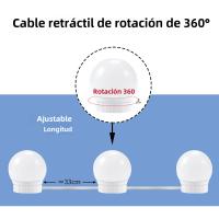 Espejo De Maquillaje LED Con Luz USB Para Vestíbulo Iluminación Ajustable Para Mesa De Vestir Y Baño Lámpara De Pared Incluye Bombilla - details 4