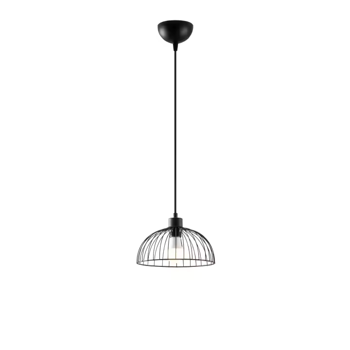 Lámpara de Techo Wellhome - Estructura de Metal Resistente, Negro, 25x25 Cm - 1
