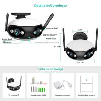 Cámara IP WIFI 4K 8MP Doble Lente Ángulo Amplio De 180° Visonera Nocturna CCTV Seguridad Exterior Protección Cámara De Vigilancia - details 2