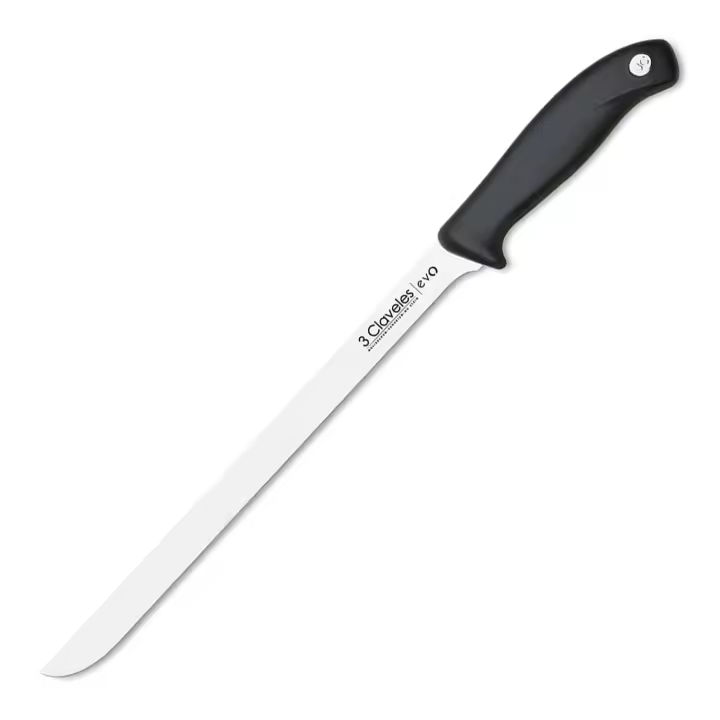 3 Claveles EVO - Cuchillo Jamonero de 25 cm Acero Inoxidable Mango Polipropileno - 1