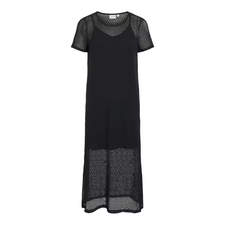 VILA Vestido Mujer VIMINE O-NECK S/S MIDI DRESS - 1