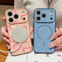 Funda Magnética De Corazón Para iPhone Con Carga Inalámbrica Magsafe Compatible Con Modelos 13 14 15 16 17 pro Max Material TPU PC Suave - details 1
