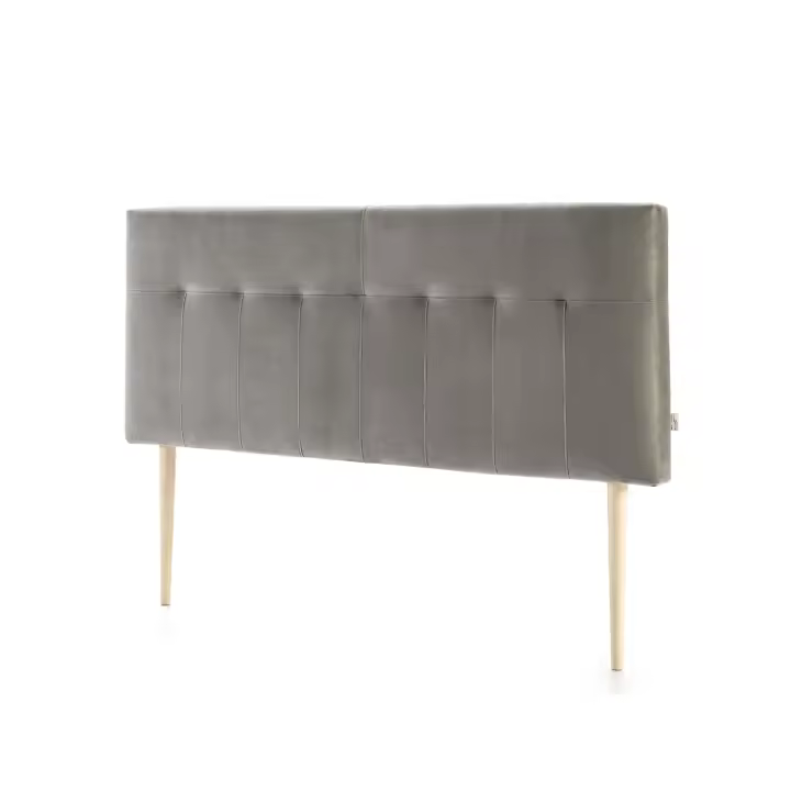 VS Venta-Stock Cabecero Tapizado Modelo Napoles en Terciopelo Antimanchas de Alta Calidad con Patas de Madera Maciza Estilo Nórdico - 1