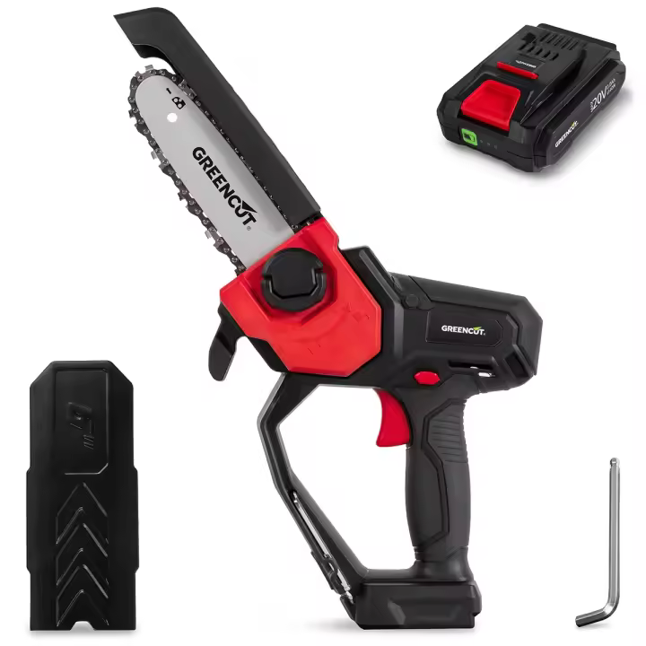 GREENCUT GSM200L Motosierra de mano con batería de litio de 20V para poda con espada de 152mm, 6" - 1