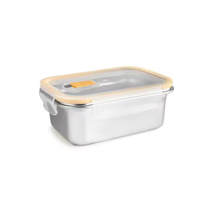 IBILI Keepklin Air Vent - Recipiente Rectangular de 0.6L en Acero Inoxidable Apto Microondas - 1