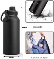 Botella Deportiva Aislada 1000ml 32 Oz De Acero Inoxidable Con Tapa De Boquilla Sellada Y Doble Capa De Vacío Para Beber Agua - details 5