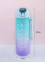 Botella Deportiva De 750ml Color Cambiante Y Neblinosa Arcoíris Con Tapa De Taza Y Tiras De Agua Para Adultos Material Plástico Resistente Al Calor - details 5