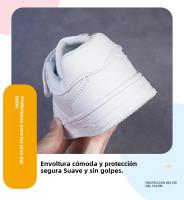 Zapatillas De Niños Y Niñas Blanco Deportivas Casuales Para Escuela Y Caminar Antideslizantes Talla 28-39 Material Superior De Cuero Suela De TPR - details 4