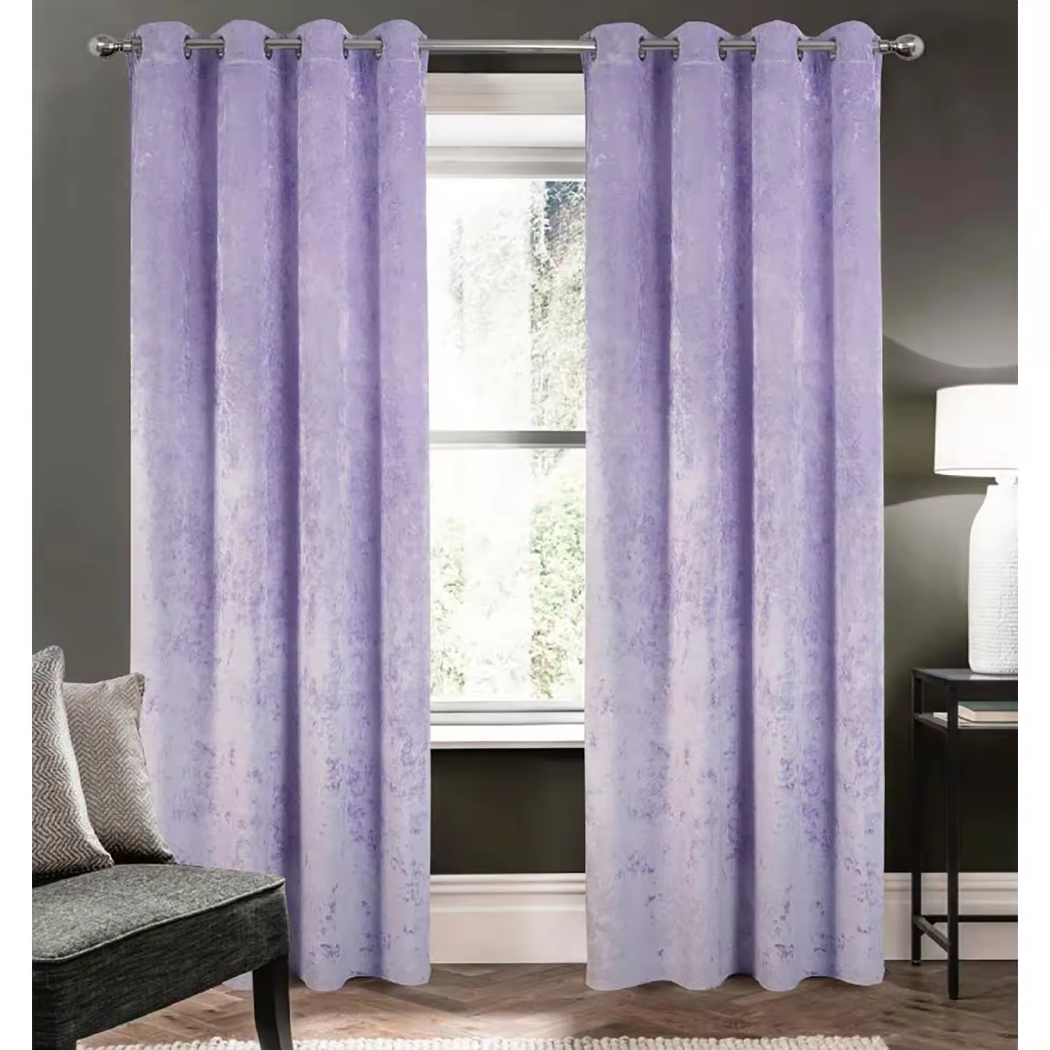 Cortinas de Terciopelo Opaca 100% Poliéster 140x260cm -Cortina Gruesa y Suave -Diseño Moderno -Ojales de Metal -Disponible en 10 Colores-Ideal para Salón, Sala de Estar, Dormitorio y Oficina.