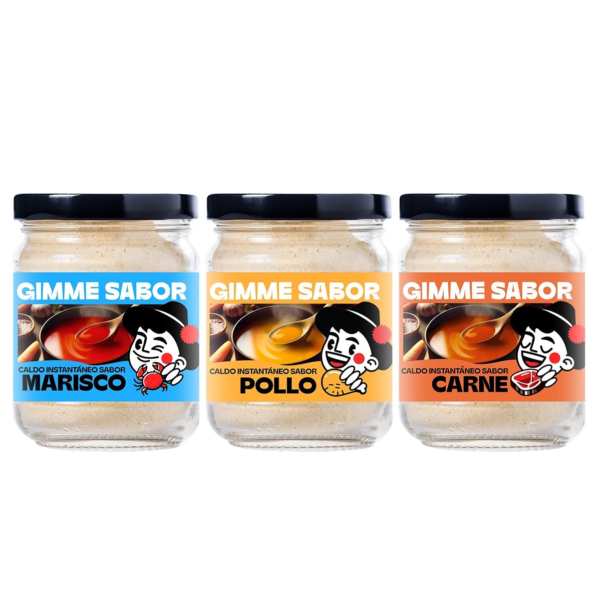 GIMME SABOR Set de Caldos para Paella Marisco, Sopa de Pollo y Estofado de Carne 6L
