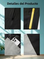 Chaqueta De Hombre Con Collar Stándar Para Otoño Deportiva a Prueba De Viento Con Cierre De Cremallera Y Gorro Caliente Casual Con Varios Bolsillos Ropa De Exterior Para Escalada - details 8