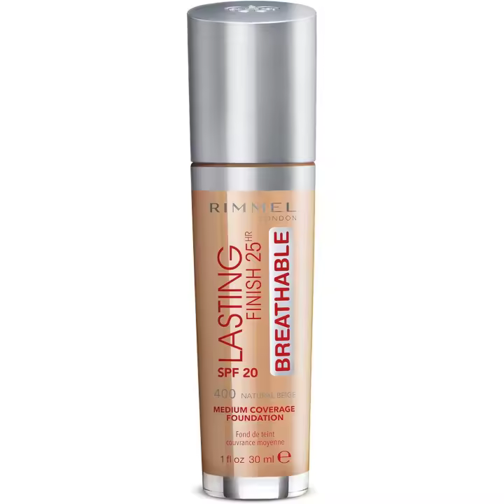 Rimmel London base Maquillaje LASTING FINISH 25HR, SPF20 Nº400 NATURAL BEIGE - 1