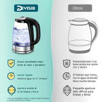 Hervidor Eléctrico DEVISIB 2L 2200W Con Indicador LED Filtro Removible Cuerpo De Vidrio Ideal Para Té Y Café Boil Water - details 0