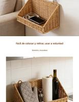 Cesta De Almacenamiento Plegable Imitación Rotura Montada En La Pared Organizador De Estante Inclinado Para Cocina Sala De Estar Baño Dormitorio Balcon - details 4