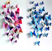 12pcs Parches De Pared Decorativos 3D Mariposa Arcoíris PVC Para Decoración Del Hogar Sala De Estar Estilo Moderno Adhesivos De Pared - details 5