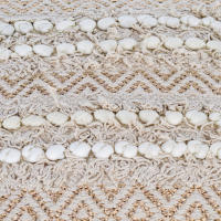 CAPRILO REGALOS & DECORACIÓN Cojín Decorativo Rústico de Yute y Algodón con Relleno "Bohemio". Adornos. Decoración del Hogar. Regalos Originales. Textil. 45 x 45 x 14 cm - details 1