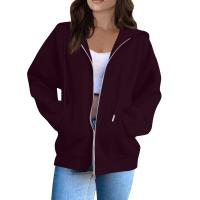 Sudadera De Mujer Con Capucha Abrigo Casual De Color Sólido Otoño E Invierno Con Bolsillos Y Cierre De Cremallera Largo Manga Para Calle - details 4
