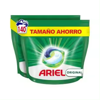 Ariel Pods Todo en 1 Detergente Líquido Original Mega Pack Ahorro 140 Cápsulas - 1