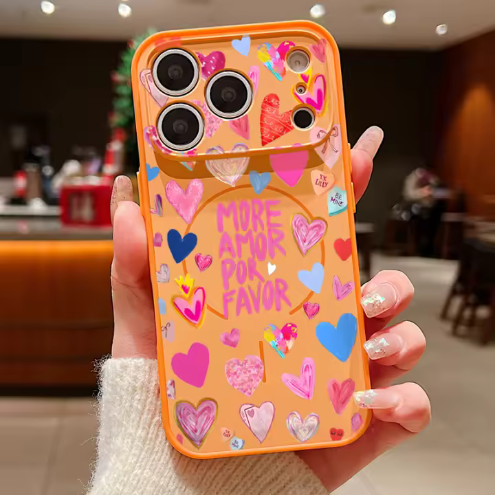 Funda Magnética De Corazón Para iPhone Con Carga Inalámbrica Magsafe Compatible Con Modelos 13 14 15 16 17 pro Max Material TPU PC Suave - 1