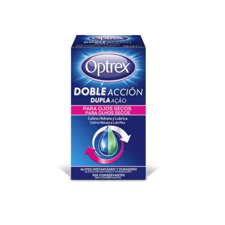 Optrex Doble Acción Ojos Secos 10 Ml - Fórmula Oftálmica Hidratante y Lubricante - 1