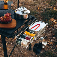 Cesta De Almacenamiento Portátil Plegable Para Mesa De Escritorio Y Camping Organizador De Escritorio De Aluminio - details 1