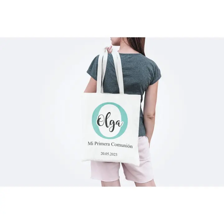 Bolsa Tote de Compras -diseño de moda- Stamina, Elige Colores de Inicial - 1