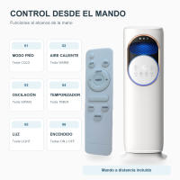 Ventilador de Torre Frío y Calor Don Feliz 1880W, Climatizador con Humidificador, 3 Velocidades, Mando a Distancia, Oscilación Izquierda/Derecha, Silencioso <40 dB, 2ª Generación - details 2