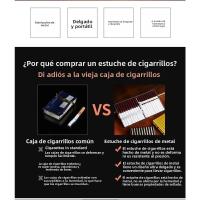 Caja De Cigarrillos De Metal Para Hombres 20 Piezas Capacidad Grande Anti-Pressure Resistente a La Humedad Con Ranura De Tarjeta Corrugada - details 0