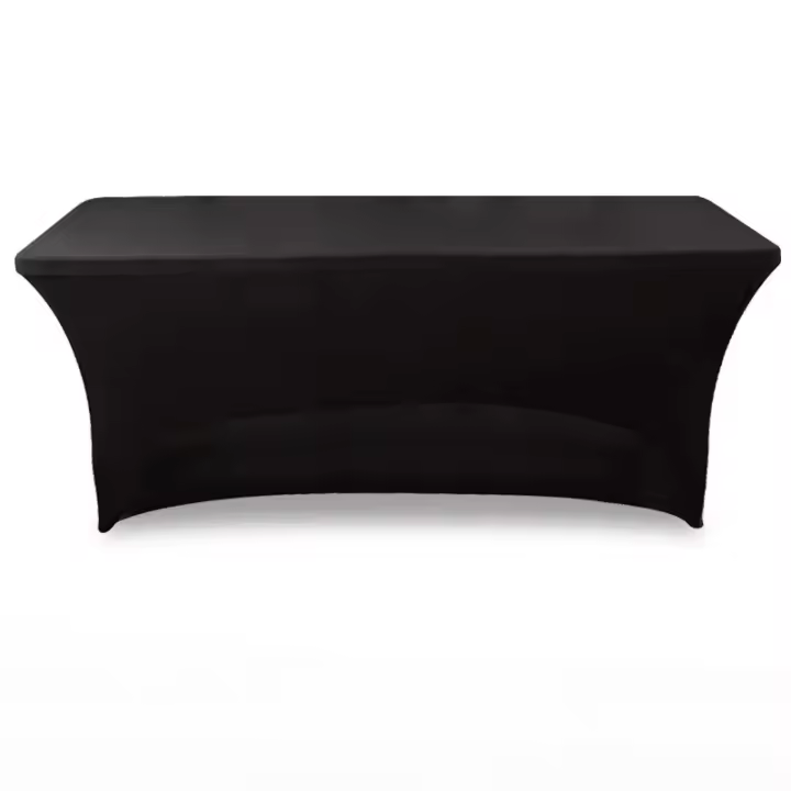 Mesa Rectangular Plegable De 6FT Para Exterior Resistente Al Desgaste Para Catering Fiesta Banquete Hotel Con Toalla De Mesa Elástica - 1