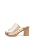 Paloma Wang sandalias mujer mules con tacón alto y plataforma efecto madera con tachas - details 2