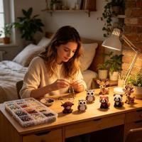 Kit De Artesanía De Perlas De Colores Vibrantes Con Bird Y Animales Para Decoración De Hogar Y Joyería Hecho Para Adultos - details 3