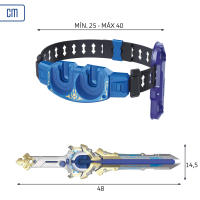 Infinity Nado - Master Belt Battle Set, Peonza Fury Wave Dragon (Dragón de Agua), 3D, espada lanzador, 48 cm, cinturón maestro, luces LED, 4 modos de juego, juegos de peonzas, pilas incluidas, juego de batalla - details 5