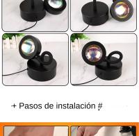 Lámpara De Noche Bluetooth Proyector De Puesta De Sol Luz Arcoíris Para Decoración De Habitación Luz De Ambiente Redonda Para Mesa - details 17