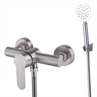 Grifo De Ducha De Acero Inoxidable 304 Para Baño Con Regulador De Agua Caliente Y Fría Accesorios De Baño Tapa De Agua G1/2 Para Bañera Y Ducha Manual - details 5