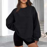 Sudadera De Color Sólido De Talla Grande Sudadera De Manga Larga Casual Cuello Redondo Sin Capucha Para Mujeres Ropa De Talla Grande - details 2