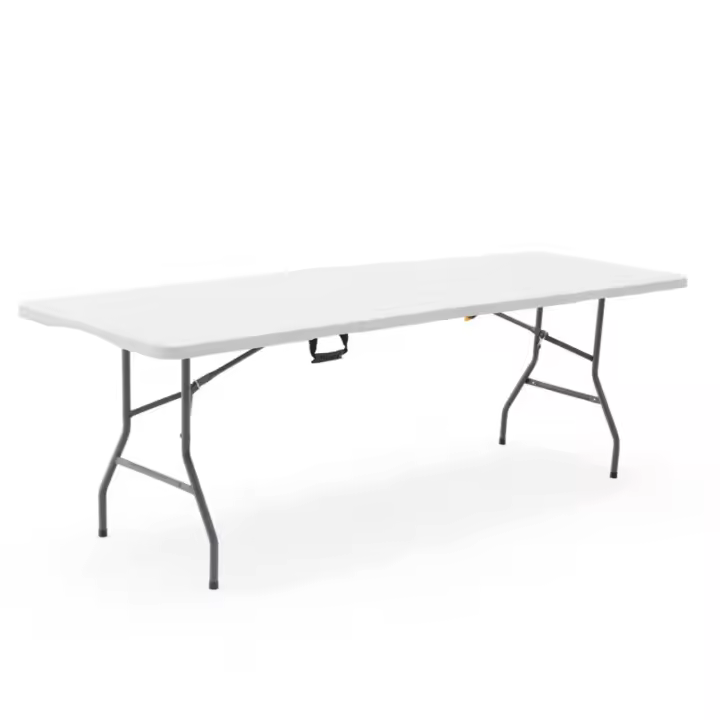 Gardiun Mesa Plegable y Portátil Gardiun New Koln 240x74x74 cm de Resina en Color Blanco con Asa Lateral y Sistema de Bloqueo - 1