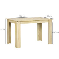 HOMCOM Mesa de Comedor para 4-6 Personas, Mesa de Cocina Rectangular, Estilo Moderno, para Salón, 120x69x75 cm, Roble - details 2