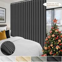 Cortina De Blackout Extra Grande Impermeable Y Térmica Para Sliding Divisoria De Puerta Para Dormitorio Y Sala De Estar Con Capa De Negro - details 1