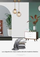 Lámpara Colgante De Vidrio LED Moderna Y Luisona De Metal Nórdica Para Sala De Estar Comedor Dormitorio Instalación Por Cable - details 0
