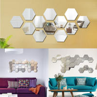 12pcs Pegatinas De Espejo Para Pared DIY En Forma Hexagonal De Acrílico Decoración De Habitación Y Sala De Estar Adornos De Arte Resistentes Al Agua - details 1