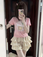Falda Mini De Encaje Con Volantes Y Shorts Integrados Estilo Kawaii Lolita Jirai Kei Para Mujer Suave Y Dulce Con Volantes Multicapa - details 13