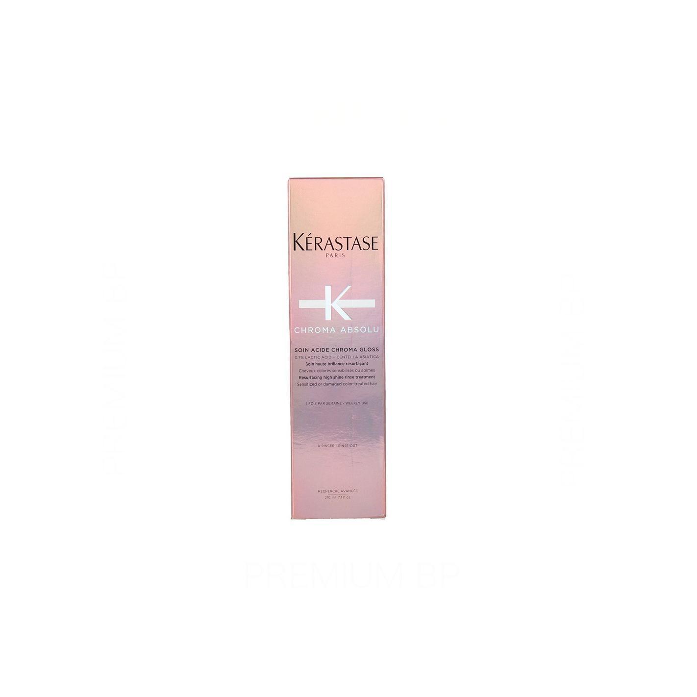 Kerastase Chroma Absolu Soin Acide Chroma Gloss Tratamiento 210 Ml, tratamiento Alisador De Alto Brillo Para Realzar Todo Tipo De Cabellos Coloreados