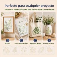 60Pcs Plantas Reutilizables Stencils De Hojas En PET Para Pintura Y Manualidades Plantas Tropicales Plantas Botánicas Decoración De Casa - details 4