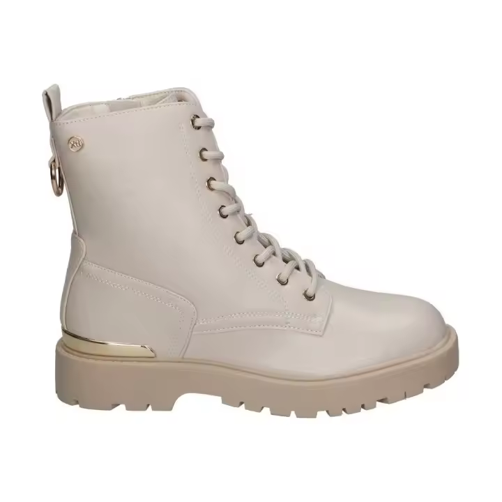 XTI KIDS | Botines Militares XTI KIDS para Niña – Botín Casual en Color Beige – Botines con Cremallera Lateral y Cordones – Máximo Ajuste – Estilo Militar – Cómodos y Versátiles – Modelo 150583 - 1