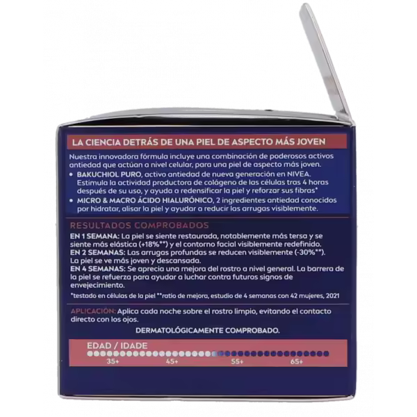 NIVEA Hyaluron Cellular Filler + Elasticidad & Antigravedad Noche 50 ml Crema Hidratante Antiedad con Ácido Hialurónico - 1