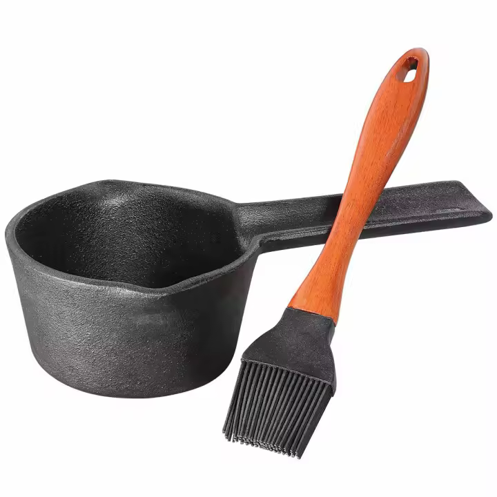Cazo de Hierro Fundido con Pincel para Salsas y Aliños de Küchenprofi, 400 ml, Ideal para Marinados y Mini-Fondue - 1