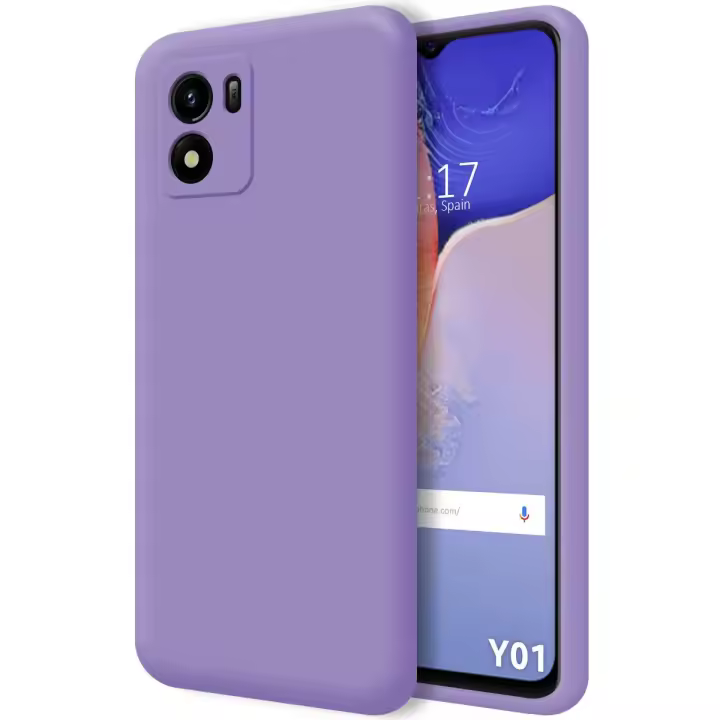 Funda Silicona Líquida Ultra Suave para Vivo Y01 color Morada - 1